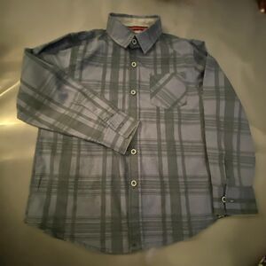 KC New York Kenneth Cole kids  black plaid long sleeve Dress pearlShirt